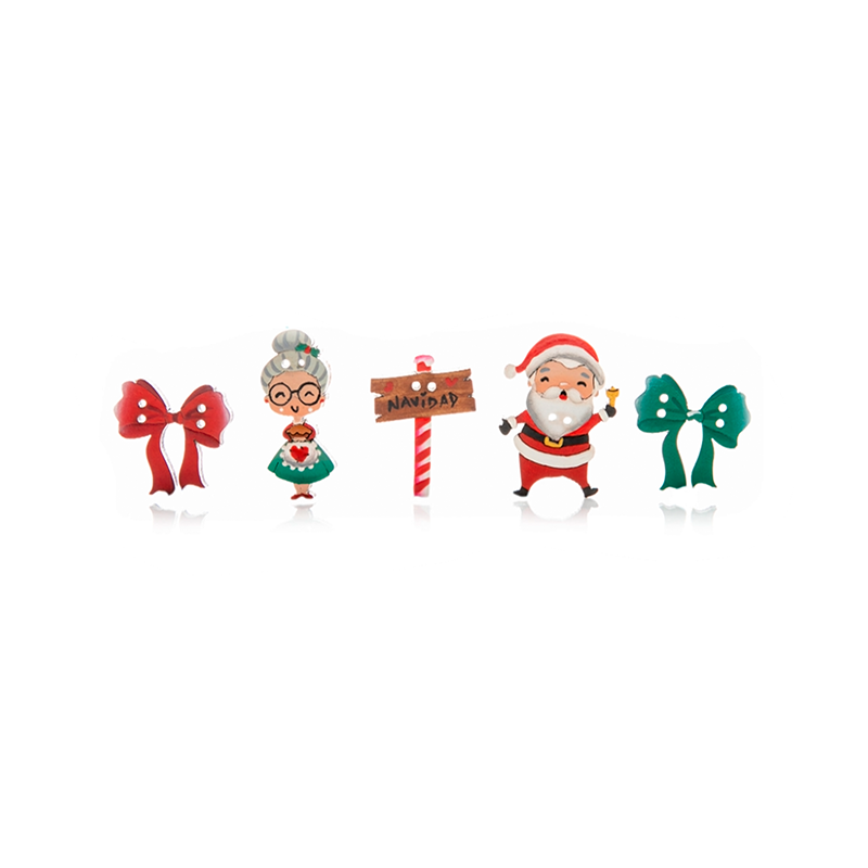 Botón Madera Familia Noel