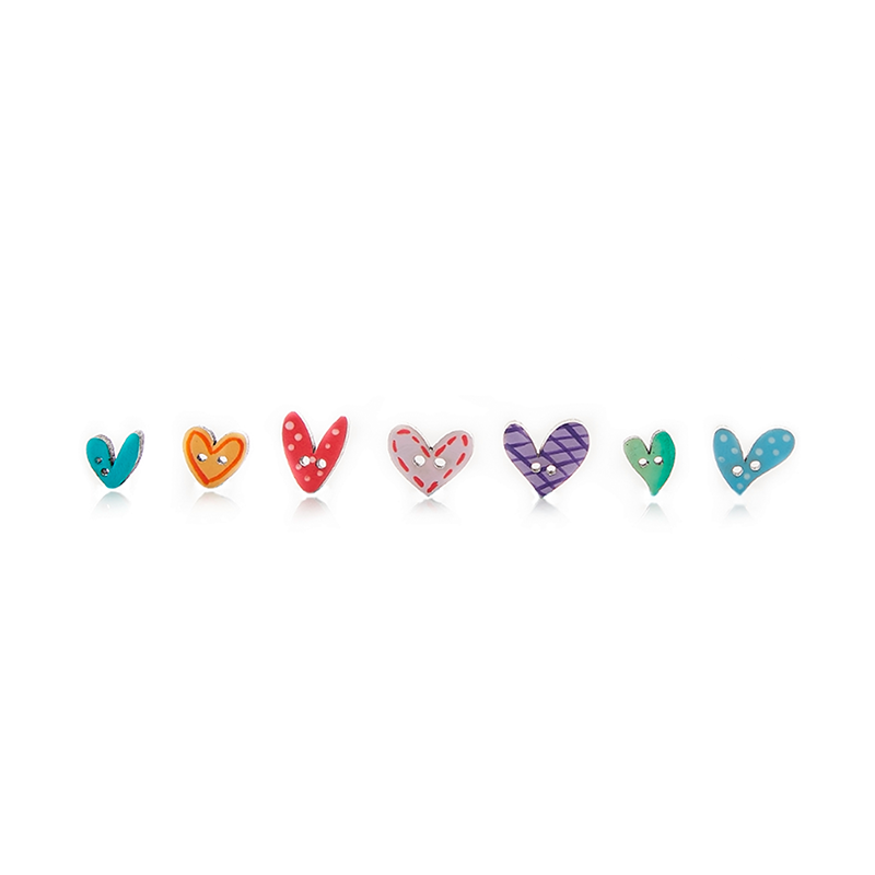 Botón Madera Mini Corazones