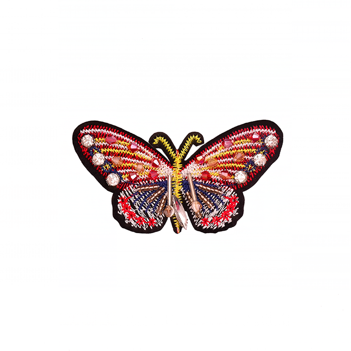 Aplique Mariposa Strass 8x3 cm