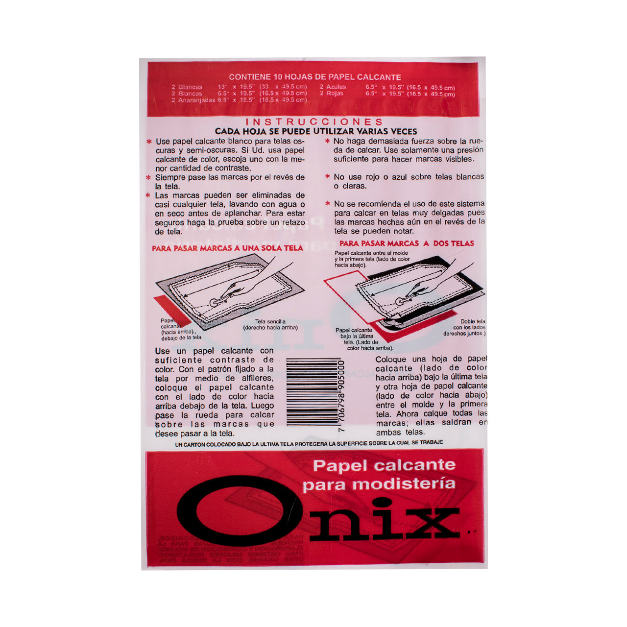 Papel Calcante Modistería Onix