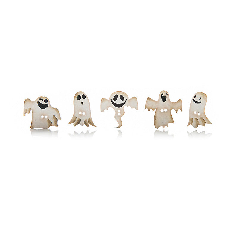 Botón Madera Boo Fantasmas