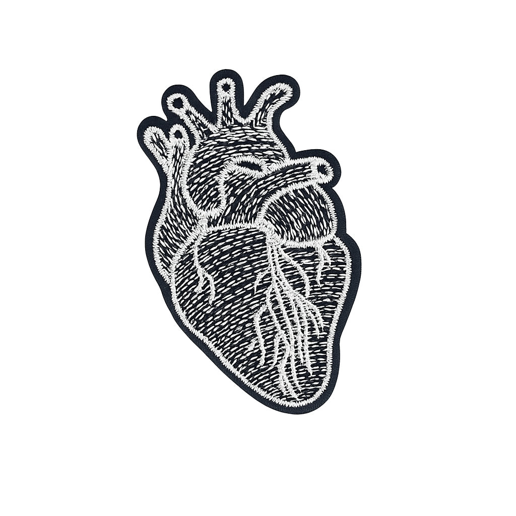Aplique Corazón Anatómico 7cm Negro